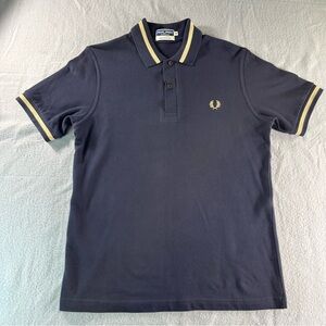 Fred Perry Dark Blue Polo with Yellow Trim